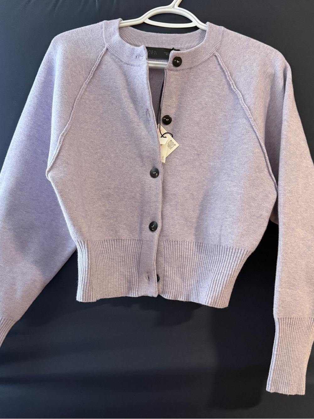 Zara Cropped Lavender Cardigan/S/New with tag
